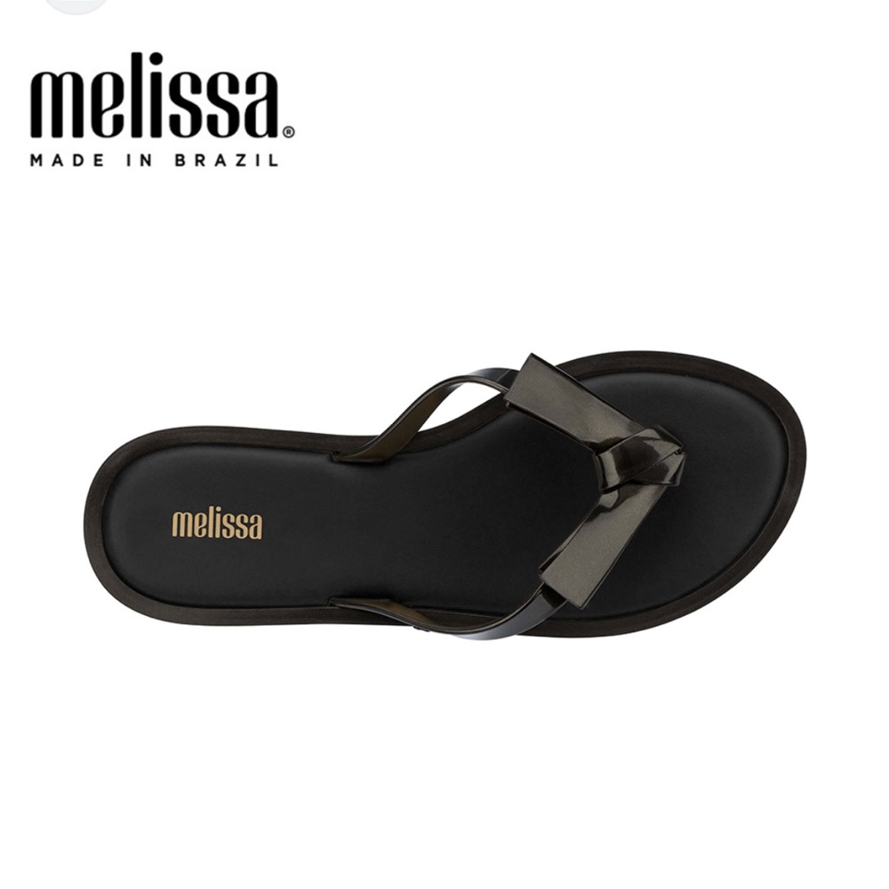 Melissa Black Sandals with Bow Accent